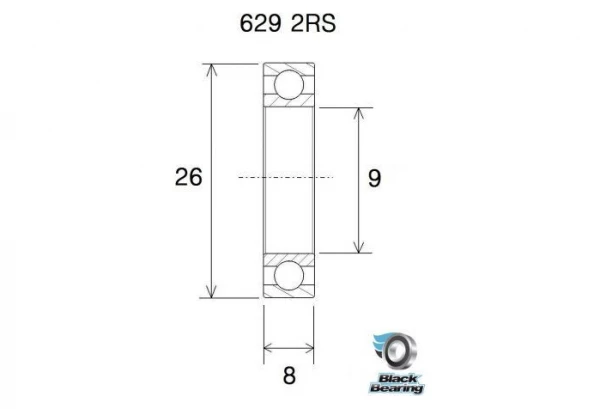Black-bearing Roulement B3 - BLACKBEARING - 629-2rs 4 Black-bearing Roulement B3 - BLACKBEARING - 629-2rs – Image 2