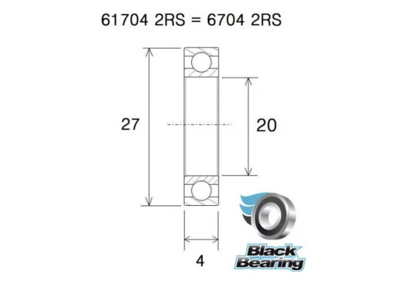 Black-bearing Roulement B3 - BLACKBEARING - 6704-2rs 4 Black-bearing Roulement B3 - BLACKBEARING - 6704-2rs – Image 2