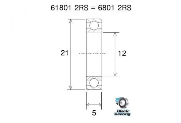Black-bearing Roulement Max - BLACKBEARING - 61801-2rs / 6801-2rs 4 Black-bearing Roulement Max - BLACKBEARING - 61801-2rs / 6801-2rs – Image 2