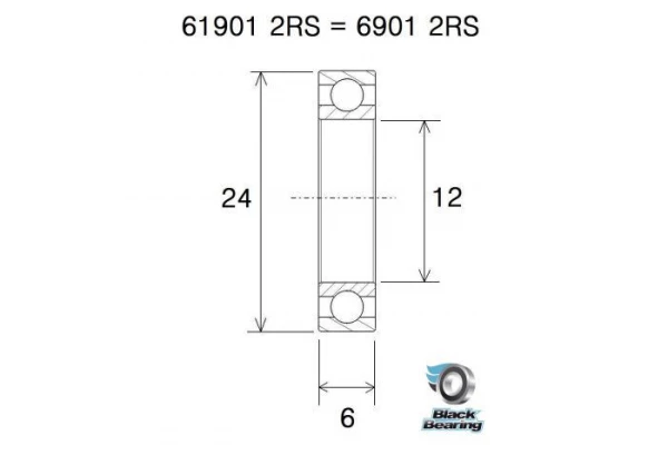 Black-bearing BLACK BEARING B5 Inox Roulement 61901-2RS / 6901-2RS 4 Black-bearing BLACK BEARING B5 Inox Roulement 61901-2RS / 6901-2RS – Image 2