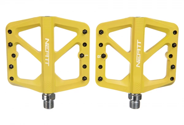 Paire De Pédales Plates Neatt Composite 5 Picots Jaune 3 Paire De Pédales Plates Neatt Composite 5 Picots Jaune