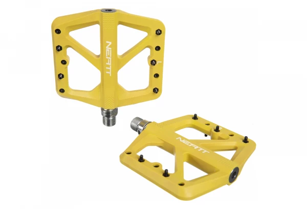 Paire De Pédales Plates Neatt Composite 5 Picots Jaune 4 Paire De Pédales Plates Neatt Composite 5 Picots Jaune – Image 2