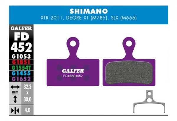Paire De Plaquettes Galfer Semi-Métalliques Shimano XTR 985 XT 785 SLX 666 E-Bike 4 Paire De Plaquettes Galfer Semi-Métalliques Shimano XTR 985 XT 785 SLX 666 E-Bike – Image 2