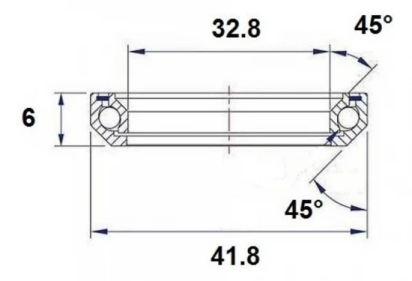 Black-bearing Roulement De Direction Black Bearing C5 32.8 X 41.8 X 6 Mm 45/45° 4 Black-bearing Roulement De Direction Black Bearing C5 32.8 X 41.8 X 6 Mm 45/45° – Image 2